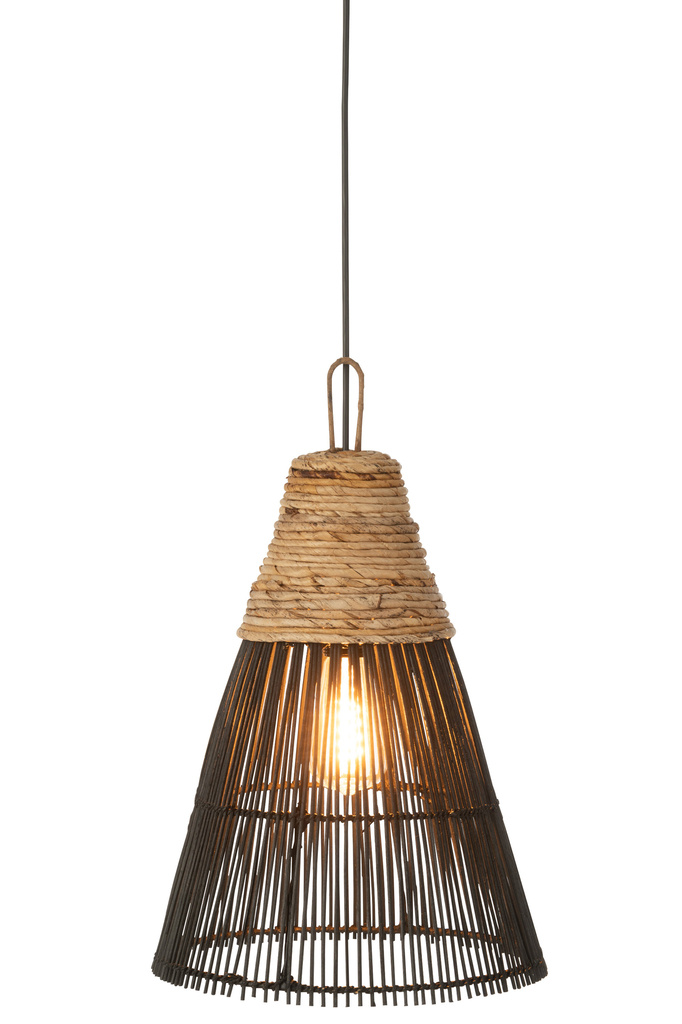 J-LINE LAMPSHADE CONE RATTAN BLACK