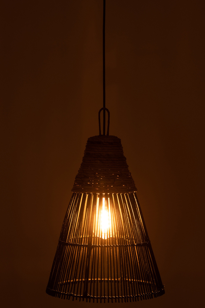 J-LINE LAMPSHADE CONE RATTAN BLACK