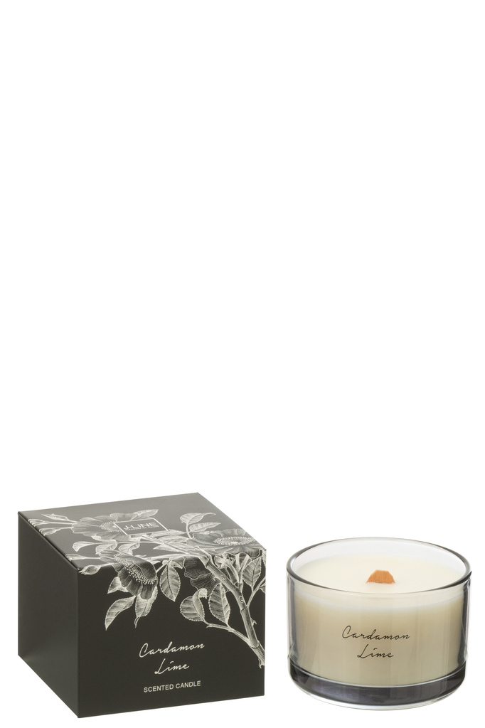 J-LINE SCENTED CANDLE CARDAMON LIME SOY WAX SMALL - 50 HOURS