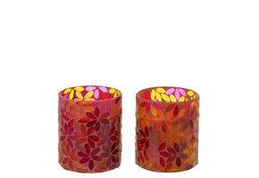 J-LINE GEURKAARS FLOWER MOSAIC WAX SMALL - SET VAN 2 - 38H