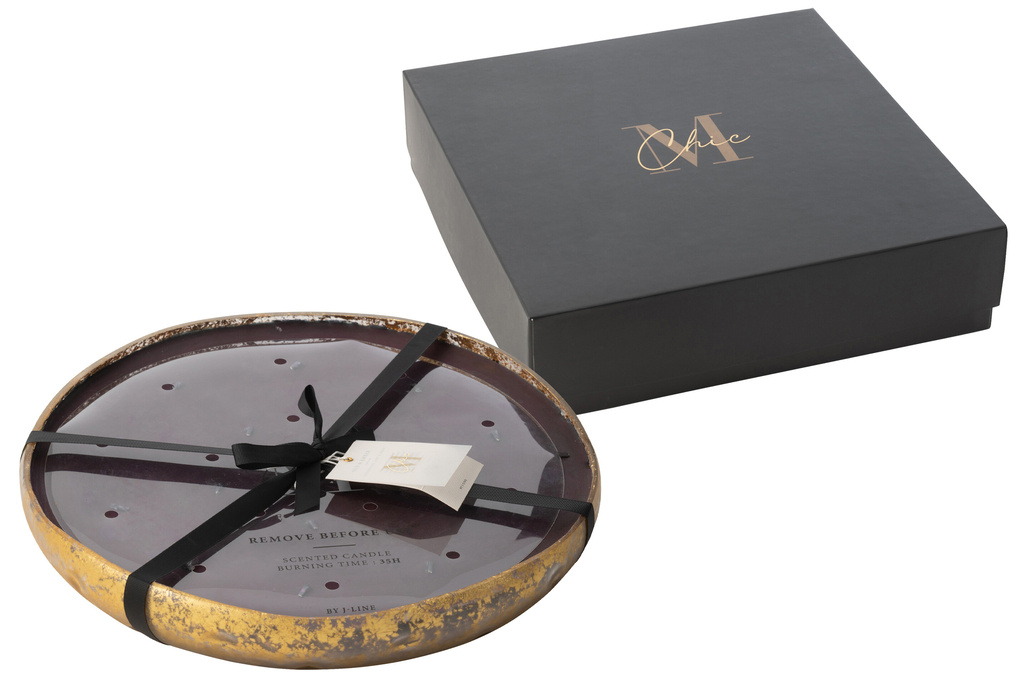 J-LINE SCENTED CANDLE M-CHIC GLASS GOLD/BLACK EXTRA LARGE - 35 HOURS