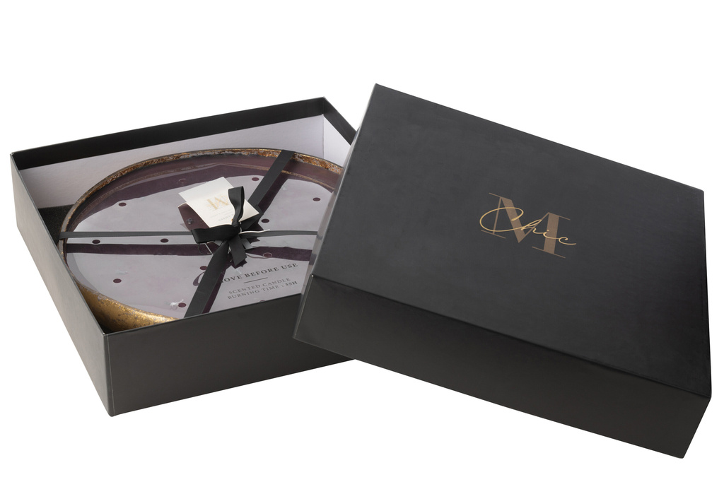 J-LINE SCENTED CANDLE M-CHIC GLASS GOLD/BLACK EXTRA LARGE - 35 HOURS