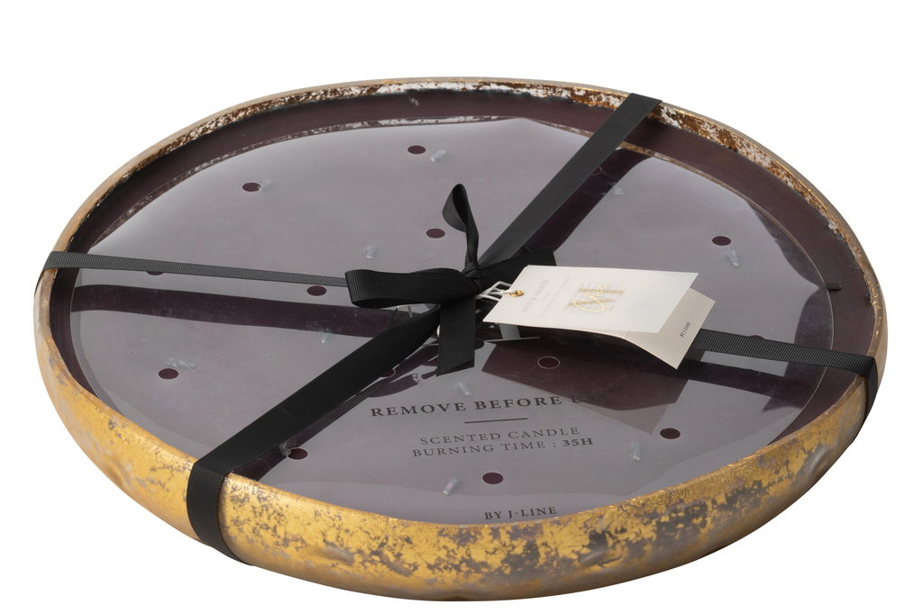 J-LINE SCENTED CANDLE M-CHIC GLASS GOLD/BLACK EXTRA LARGE - 35 HOURS