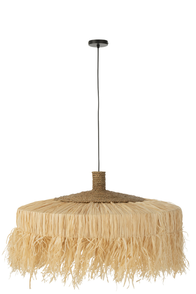 J-LINE HANGLAMP ROND RAFFIA NATUREL