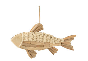 J-LINE HANGER VIS HOUT NATUREL GROOT