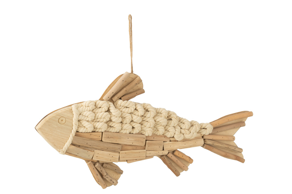 J-LINE HANGER VIS HOUT NATUREL GROOT