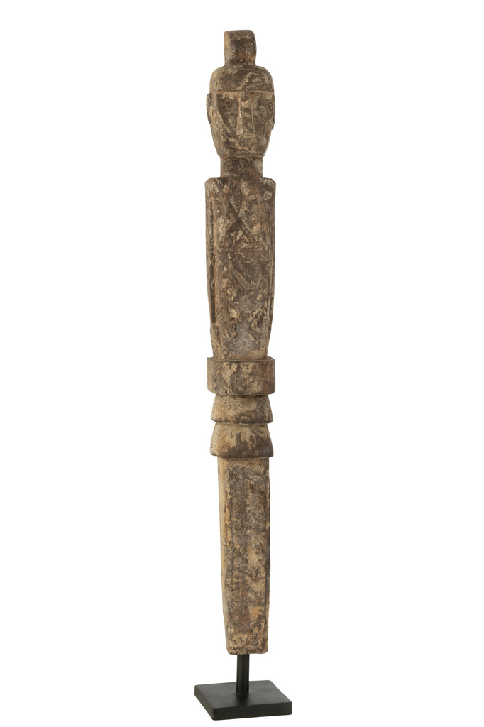 J-LINE STATUE LAUWRA ALBASIA WOOD NATURAL LARGE