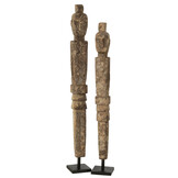 J-LINE STATUE LAUWRA ALBASIA WOOD NATURAL LARGE