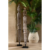 J-LINE STATUE LAUWRA ALBASIA WOOD NATURAL LARGE