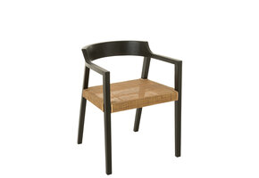 J-LINE STOEL EMMA TEAK ZWART/BRUIN