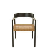 J-LINE STOEL EMMA TEAK ZWART/BRUIN