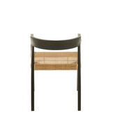 J-LINE STOEL EMMA TEAK ZWART/BRUIN