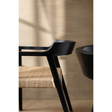 J-LINE STOEL EMMA TEAK ZWART/BRUIN