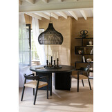 J-LINE STOEL EMMA TEAK ZWART/BRUIN