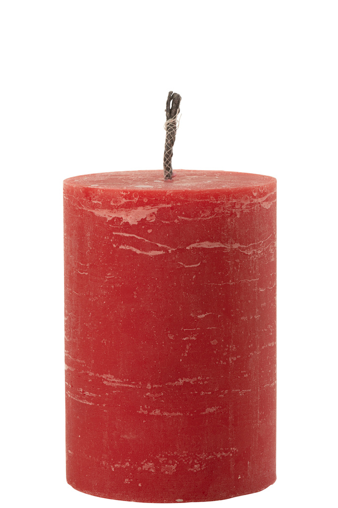 J-LINE BUITENKAARS PILLAR PARAFINE ROOD MEDIUM - 95 UUR