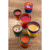 J-LINE GEURKAARS IN MANDJE ROZE WAX MIX KLEIN - 45 UUR BRANDTIJD (SET VAN 2)