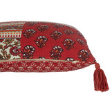 J-LINE KUSSEN BLOEMEN + KWASTJES – KATOEN – ROOD – 45 CM