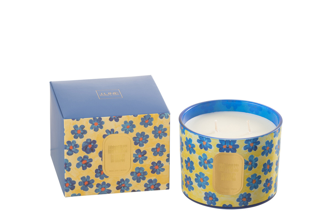 J-LINE GEURKAARS FLOWERS BLUE/YELLOW SMALL - 30H