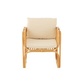 J-LINE ARM CHAIR + KUSSEN – RATTAN/TEXTIEL – NATURAL/WHITE – 67 CM