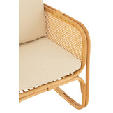 J-LINE ARM CHAIR + KUSSEN – RATTAN/TEXTIEL – NATURAL/WHITE – 67 CM