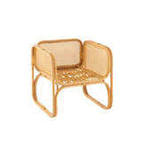 J-LINE ARM CHAIR + KUSSEN – RATTAN/TEXTIEL – NATURAL/WHITE – 67 CM