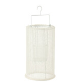 J-LINE LANTAARN HANGEND CYLINDER METAAL/POLYESTER WIT LARGE