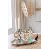 J-LINE CANDLE HOLDER RINGS ALUMINIUM BEIGE ASSORTMENT OF 2