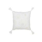 J-LINE KUSSEN BLOEMEN + KWASTJES – KATOEN – WIT – 45 CM