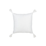 J-LINE KUSSEN BLOEMEN + KWASTJES – KATOEN – WIT – 45 CM