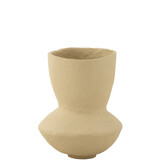 J-LINE POT ARCHAIC PAPER MACHE NATURAL LARGE