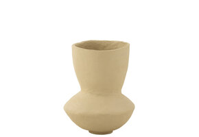 J-LINE POT ARCHAIC PAPER MACHE NATURAL LARGE