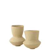 J-LINE POT ARCHAIC PAPER MACHE NATURAL LARGE