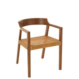 J-LINE DINING CHAIR SQUARE OPEN WEBBING TEAK WOOD BROWN