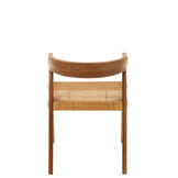 J-LINE DINING CHAIR SQUARE OPEN WEBBING TEAK WOOD BROWN
