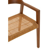 J-LINE DINING CHAIR SQUARE OPEN WEBBING TEAK WOOD BROWN