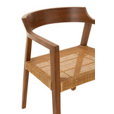 J-LINE DINING CHAIR SQUARE OPEN WEBBING TEAK WOOD BROWN