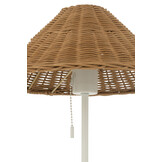 J-LINE TAFELLAMP METAAL/ROTAN WIT/NATUREL