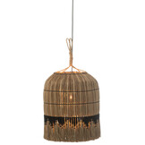 J-LINE HANGLAMP THREAD ZEEGRAS NATURAL/ZWART