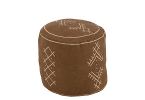 J-LINE POEF CYLINDER ETNISCHE PATRONEN KATOEN BRUIN