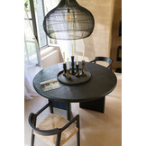 J-LINE RONDE TAFEL TEAKHOUT ZWART