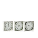 J-LINE WANDKLOK ROND PLASTIC GROEN/WIT/ZWART SMALL (SET VAN 3)