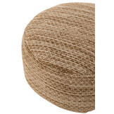 J-LINE POEF ROND VIERKANTEN OUTDOOR POLYESTER BRUIN/WIT