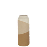 J-LINE VAAS CYLINDER – KERAMIEK BEIGE/LICHTBRUIN LARGE