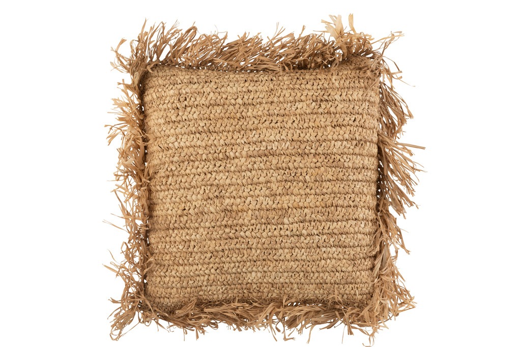 J-LINE KUSSEN VIERKANT RAFFIA – NATUUR – 45 CM