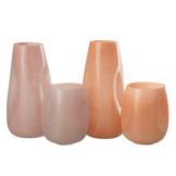 J-LINE VASE BUMPS GLASS PINK/ORANGE LARGE (SET VAN 2)