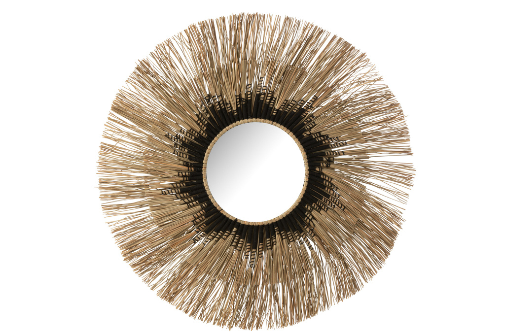 J-LINE SPIEGEL MELISSA STRO NATUUR/ZWART GROOT