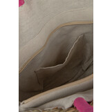 J-LINE STRANDTAS ROND BLOEM – ZEEGRAS NATUUR/FUCHSIA