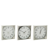 J-LINE WANDKLOK ROND – PLASTIC WIT/ZWART GROOT (ASSORTIMENT VAN 3)