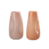 J-LINE VASE BUMPS GLASS PINK/ORANGE LARGE (SET VAN 2)