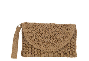 J-LINE CLUTCH BAG MET STRAP – PAPIER LICHTBRUIN